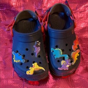 CROCS Kids Dinosaur Clogs - Navy
